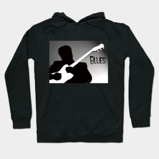 Silhouette of a Blues Player Playing Guitar Hoodie